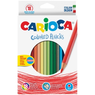 Карандаши Carioca 18цв., заточен., картон, европодвес