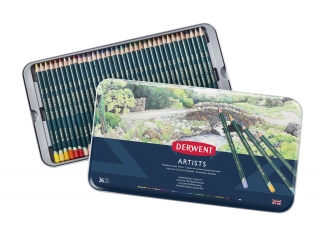 Набор цветных карандашей Derwent Artists 36 цветов, металлический пенал