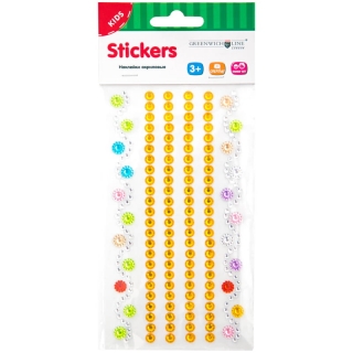 Наклейки акриловые Greenwich Line, 9*16,5см, кристалики желтые, пакет, европодвес