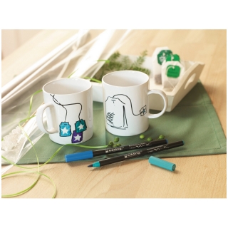 Набор маркеров для письма по фарфору Edding "4200_3" 6цв., гибкий пишущий узел, 1,0-4,0мм