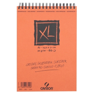 Альбом для графики Canson Xl 90г/кв.м 14.8*21см 60листов Слоновая кость спираль по короткой стороне