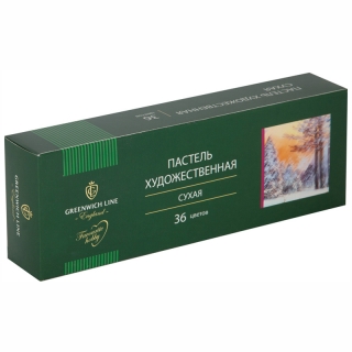 Пастель художественная сухая Greenwich Line 36 цветов, картонная упаковка