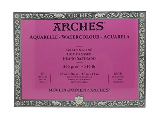 Блок для акварели Arches 300г/кв.м (хлопок) 26*36см 20л Сатин, склейка