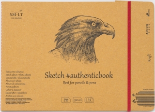Альбом SM-LT Art Authentic Kraft 90г/м2 24.5х17.8см 24 листа с закладкой-застежкой книжный переплет (сшитый)