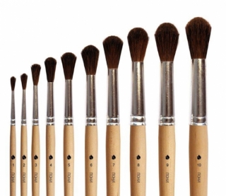 Художественные кисти из волоса пони Артекс-М, круглые, короткая ручка, №1-№10