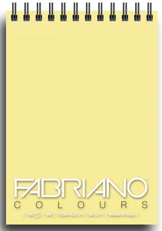 Блокнот для зарисовок Fabriano Colours 80г/м.кв 10,5x14,8см Желтый 100л спираль по короткой стороне