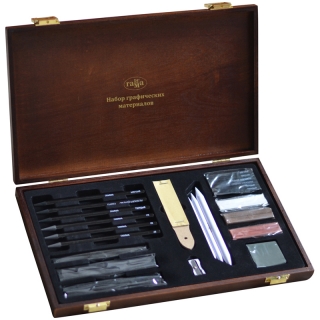 Набор графических материалов Гамма "Студия", 31 предмет, в деревянном коробе