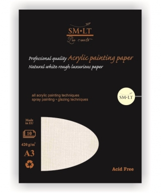 Альбом для акрила Acrylic painting SM-LT 420г/м2 A3 10 листов в папке, склейка по трем сторонам