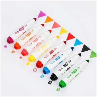 Фломастеры-штампы двусторонние Мульти Пульти "Енот в цирке", 8 цветов, смываемые