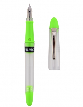 Ручка перьевая Manuscript Clarity Hand Lettering прозрачный корпус с зелеными вставками + 2 черных картриджа в блистере