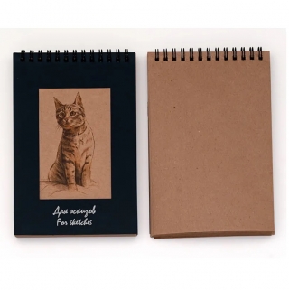 Блокнот для эскизов 50л. А5 Лилия Холдинг "Котенок", на пружине, 75г/м2, бумага крафт