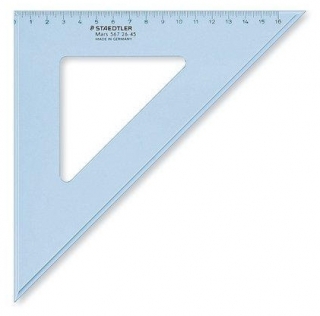 Угольник Mars 45/45, 25 см, пластик, прозрачный