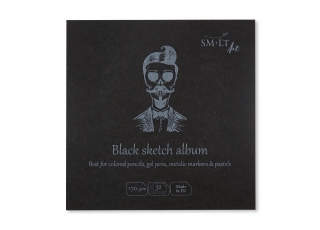 Альбом SM-LT Art Layflat Black 170г/м2 14х14 см 32л черная бумага сшитый