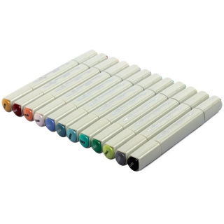 Набор маркеров для творчества Vista-Artista "Style" 12цв., пулевидный/скошенный, 0.7мм/1-7мм, Яркая фантазия