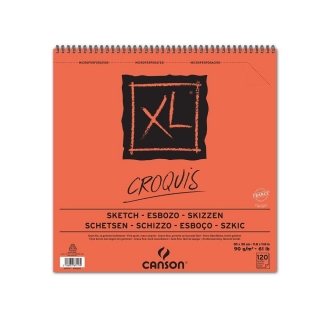 Альбом для графики Canson Xl 90г/кв.м 30*30см 120листов Слоновая кость спираль по короткой стороне