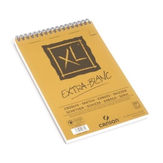 Альбом для пастели и угля Canson Xl 90г/кв.м 14.8*21см 60листов Экстра белая спираль по короткой стороне