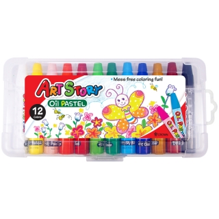 Пастель масляная Crown "ArtStory", 12 цветов, пластиковая упаковка