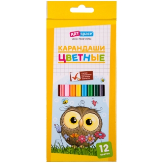 Карандаши ArtSpace "Совята", 12цв., заточен., картон, европодвес
