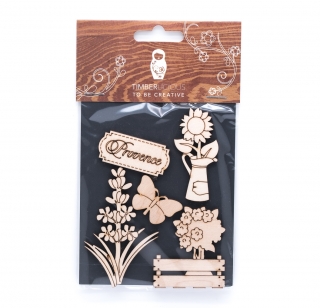 Набор деревянных заготовок Timberlicious для декорирования Flowers 13 10х16см