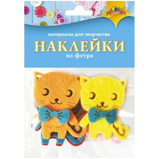 Наклейки из фетра Апплика "Котенок", пакет, европодвес