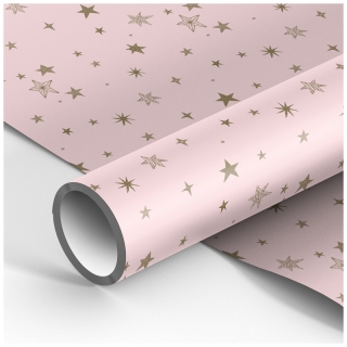 Упаковочная бумага подарочная 70*100см, MESHU "Stars", 90г/м2