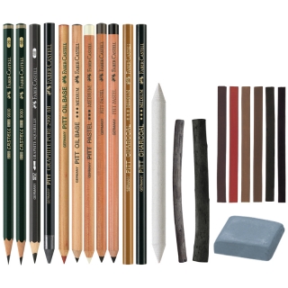 Художественный набор для графики Faber-Castell "Pitt Monochrome", 33 предмета, метал. кор.