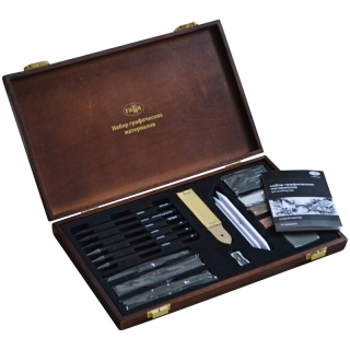 Набор графических материалов Гамма "Студия", 31 предмет, в деревянном коробе