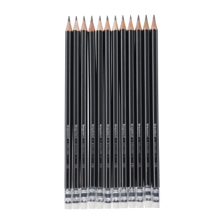 Карандаш чернографитный Bruynzeel НВ с ластиком