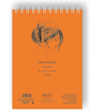 Скетчбук для смешанных техник Authentic Mixed Media SM-LT 200г/м2 А4 40 листов, спираль по короткой стороне