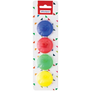 Магниты для досок OfficeSpace 40мм, 4шт., блистер, европодвес