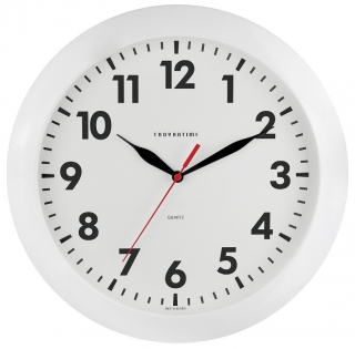 Часы настенные TROYKATIME (TROYKA) 11110118, круг, белые, белая рамка, 29х29х3,5 см