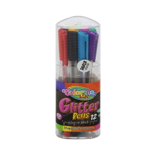 Набор цветных гелевых ручек с блестками Glitter Colorino, 12 цветов