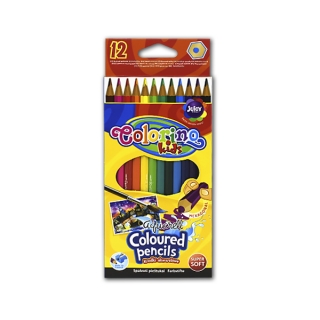 Набор акварельных карандашей Colorino Jumbo, 12 цветов c кисточкой