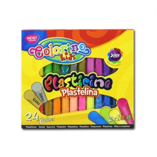 Детский пластилин Colorino 24 цвета с золотым, серебряным и неоновыми цветами