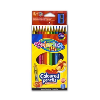 Набор цветных карандашей с точилкой Colorino, 12 цветов, трехгранные
