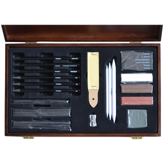 Набор графических материалов Гамма "Студия", 31 предмет, в деревянном коробе