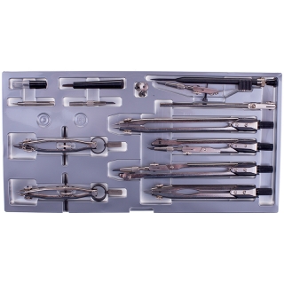 Готовальня Globus, 14 предметов, циркуль 155мм, пластиковый футляр