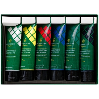 Краски акриловые Greenwich Line, профессиональная серия, 6 цветов, 75мл