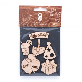 Набор деревянных заготовок Timberlicious для декорирования Celebrations 4 10х16см