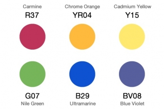 Набор маркеров Copic Ciao Primary 6 штук в пластиковой упаковке