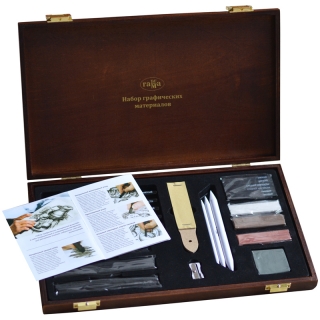 Набор графических материалов Гамма "Студия", 31 предмет, в деревянном коробе