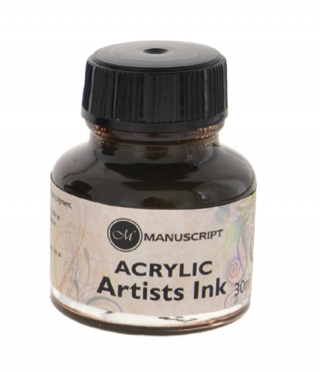 Тушь Manuscript акриловая 30мл банка стекло цвет сепия