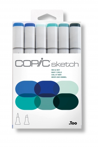 Набор маркеров Copic Sketch Sea & Sky 6 штук в пластиковой упаковке