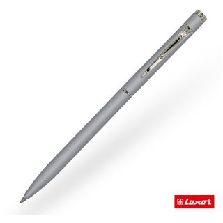 Ручка шариковая Luxor "Sleek", синяя, 1,0мм, корпус серый металлик, поворотный механизм