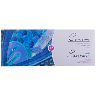 Краски акриловые Сонет, 12 цветов, 10мл/туба