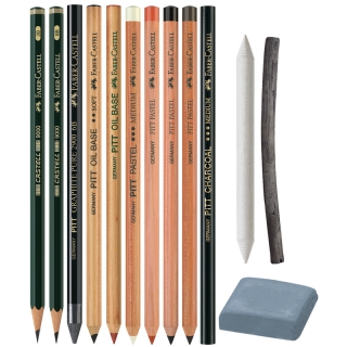 Художественный набордля графики Faber-Castell "Pitt Monochrome", 21 предмет, металлическая коробка