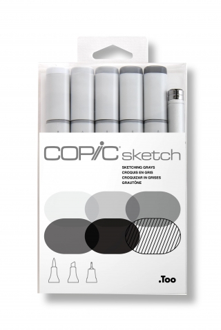 Набор маркеров Copic Sketch Sketching Grays 6 штук в пластиковой упаковке