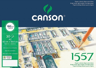 Альбом для графики Canson 1557 Dessin Ja 180г/кв.м 42*59.4см 30листов Малое зерно склейка по короткой стороне