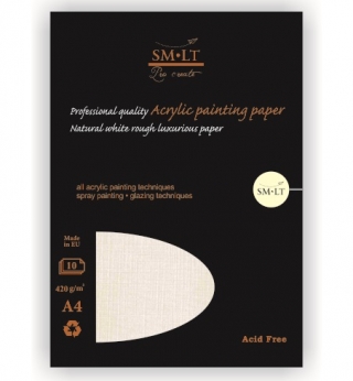 Альбом для акрила Acrylic painting SM-LT 420г/м2 A4 10 листов в папке, склейка по трем сторонам
