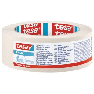 Малярная лента Tesa Basic, бумажная, 50 м x 38 мм